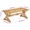 Konferenční stolek 110 x 52 x 40 cm masivní mangovníkové dřevo 354990