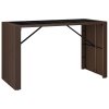Barový stůl se skleněnou deskou hnědý 185x80x110 cm polyratan 362599