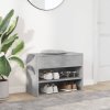 Lavice s botníkem betonově šedá 60x30x45 cm kompozitní dřevo 808742