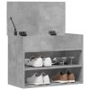 Lavice s botníkem betonově šedá 60x30x45 cm kompozitní dřevo 808742
