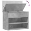 Lavice s botníkem betonově šedá 60x30x45 cm kompozitní dřevo 808742