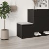 Úložný box se zásuvkou černý 40,5 x 40 x 40 cm kompozitní dřevo 808775