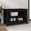 Lavice s botníkem černá 70 x 38 x 45,5 cm masivní borovice 813773