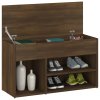Lavice s botníkem hnědý dub 80 x 30 x 45 cm kompozitní dřevo 816055