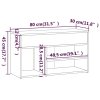 Lavice s botníkem hnědý dub 80 x 30 x 45 cm kompozitní dřevo 816055