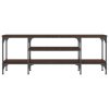 TV stolek hnědý dub 121 x 35 x 45 cm kompozitní dřevo a železo 831807