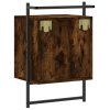 Noční stolek nástěnný kouřový dub 40x30x61 cm kompozitní dřevo 833437
