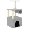 Škrabadlo pro kočky se sisalovými sloupky světle šedé 109,5 cm 172059