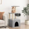 Škrabadlo pro kočky se sisalovými sloupky světle šedé 109,5 cm 172059