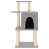 Škrabadlo pro kočky se sisalovými sloupky světle šedé 97 cm 172065