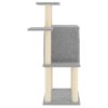 Škrabadlo pro kočky se sisalovými sloupky světle šedé 97 cm 172065