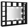 LED zrcadlová skříňka černá 91 x 15 x 76,5 cm 833496