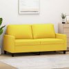 2místná pohovka světle žlutá 140 cm textil 359168
