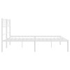 Kovový rám postele s čelem bílý 140 x 190 cm 372326