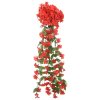 Vánoční květinové girlandy 3 ks červené 85 cm 359053