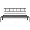 Kovový rám postele s čelem černý 183 x 213 cm 372184