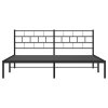 Kovový rám postele s čelem černý 193 x 203 cm 355665