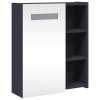 Koupelnová zrcadlová skříňka s LED osvětlením šedá 45x13x52 cm 357966