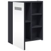 Koupelnová zrcadlová skříňka s LED osvětlením šedá 45x13x52 cm 357966