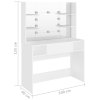 Kosmetický stolek s LED světly 100 x 40 x 135 cm MDF bílý 331538