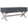 Stolička s úložným prostorem tmavě šedá 110x45x49 cm samet 344526