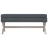 Stolička s úložným prostorem tmavě šedá 110x45x49 cm samet 344526