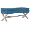 Stolička s úložným prostorem modrá 110x45x49 cm samet 344524