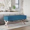 Stolička s úložným prostorem modrá 110x45x49 cm samet 344524
