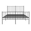 Kovový rám postele s hlavovým a nožním čelem černý 120 x 190 cm 350879