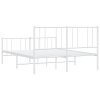 Kovový rám postele s hlavovým a nožním čelem bílý 120 x 200 cm 352545