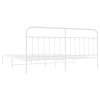Kovový rám postele s čelem bílý 200 x 200 cm 352634