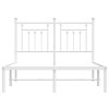 Kovový rám postele s čelem bílý 120 x 190 cm 353583