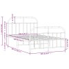 Kovový rám postele s hlavovým a nožním čelem černý 120 x 200 cm 353651