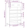 Botník bílý s vysokým leskem 60 x 35 x 105 cm kompozitní dřevo 829614
