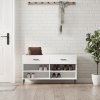 Botník bílý s vysokým leskem 102 x 35 x 55 cm kompozitní dřevo 829758