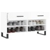 Botník bílý s vysokým leskem 102 x 35 x 55 cm kompozitní dřevo 829766