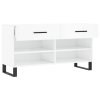 Botník bílý s vysokým leskem 102 x 35 x 55 cm kompozitní dřevo 829766