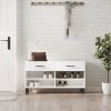 Botník bílý s vysokým leskem 102 x 35 x 55 cm kompozitní dřevo 829766