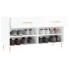 Botník bílý s vysokým leskem 102 x 35 x 55 cm kompozitní dřevo 829726
