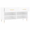 Botník bílý s vysokým leskem 102 x 35 x 55 cm kompozitní dřevo 829726