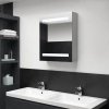 LED koupelnová skříňka se zrcadlem betonově šedá 50x14x60 cm 326479