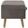 Stolička s úložným prostorem 40 cm šedá samet 329253