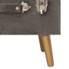 Stolička s úložným prostorem 40 cm šedá samet 329253