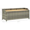 Zahradní lavice s úložným prostorem 120 cm polyratan šedá 46481
