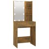 Toaletní stolek s LED kouřový dub 60 x 40 x 140 cm 820442
