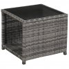 3dílný bistro set s poduškami polyratan šedý 47678