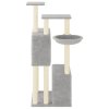Škrabadlo pro kočky se sisalovými sloupky světle šedé 122 cm 172053