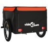 Vozík za kolo černý a oranžový 45 kg železo 94082