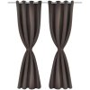 2 ks hnědé zatemňovací závěsy s kovovými kroužky 135 x 245 cm 130371