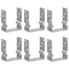 Plotové kotvy 6 ks stříbrné 12 x 6 x 15 cm pozinkovaná ocel 145339